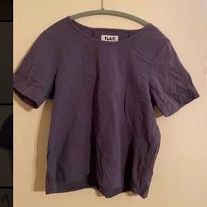 FLAX linen short sleeve blouse